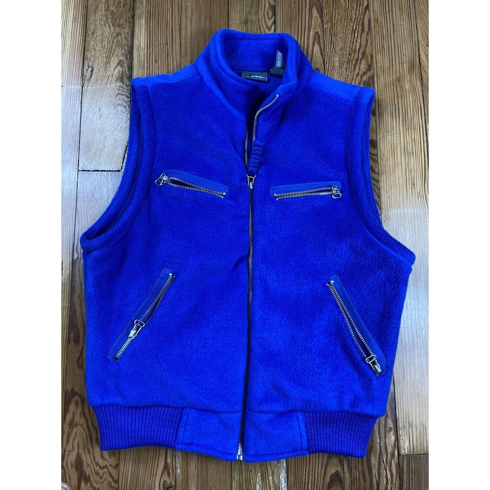 Liz Wear Womens Size Small Fleece Vest Blue Zipper Accent‎ Sleeveless Casual